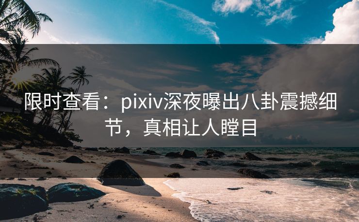 限时查看：pixiv深夜曝出八卦震撼细节，真相让人瞠目