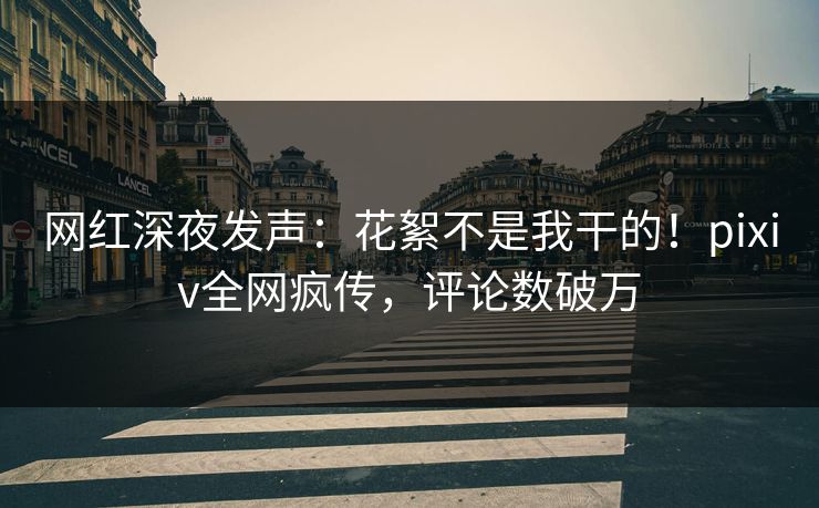 网红深夜发声：花絮不是我干的！pixiv全网疯传，评论数破万