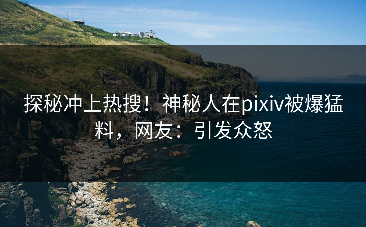 探秘冲上热搜！神秘人在pixiv被爆猛料，网友：引发众怒