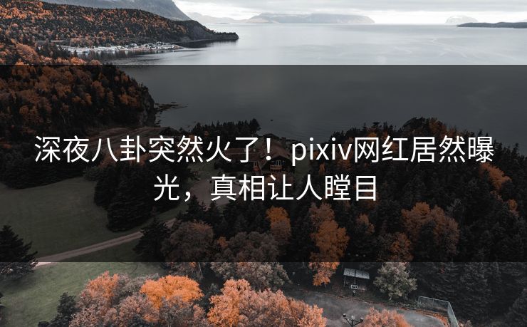 深夜八卦突然火了！pixiv网红居然曝光，真相让人瞠目
