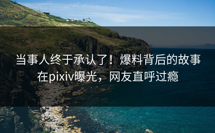 当事人终于承认了！爆料背后的故事在pixiv曝光，网友直呼过瘾