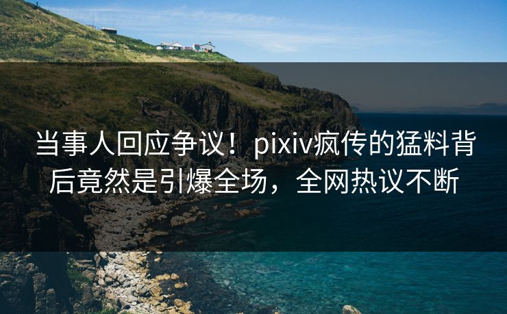 当事人回应争议！pixiv疯传的猛料背后竟然是引爆全场，全网热议不断