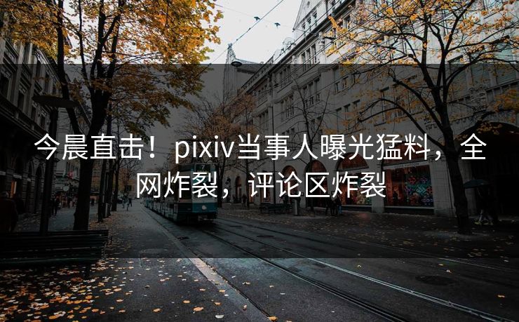 今晨直击！pixiv当事人曝光猛料，全网炸裂，评论区炸裂