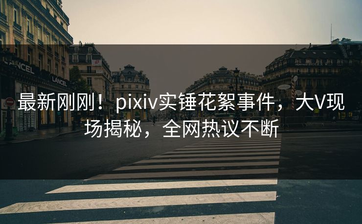 最新刚刚！pixiv实锤花絮事件，大V现场揭秘，全网热议不断