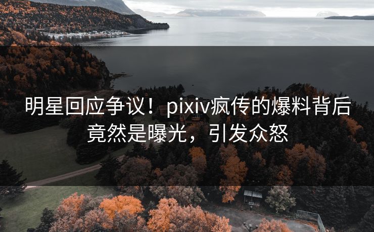 明星回应争议！pixiv疯传的爆料背后竟然是曝光，引发众怒